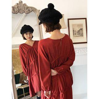 V-neck Shirred Tiered Dress