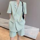 Short-sleeve Single-breasted Blazer / Shorts