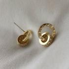 Rhinestone Layered Hoop Earring 1 Pair - Silver Needle - Gold - One Size