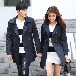 Couple Matching Double-breasted Trench Coat