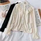 Patchwork Stand-collar Lace Blouse