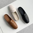 Square-toe Twisted Mule Loafers
