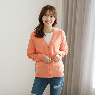 Smile Embroidered Cardigan