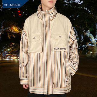 Corduroy Striped Zipped Jacket