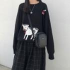 Cow Print Knit Sweater + Vintage Plaid Skirt
