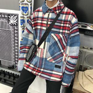 Half-zip Plaid Pullover