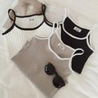 Piped Strap Knit Top