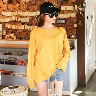 Boxy Long-sleeved Print T-shirt