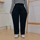 Band-waist Semi Wide-leg Pants