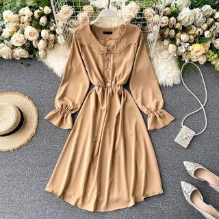 Flared-cuff A-line Dress