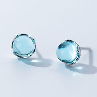 925 Sterling Silver Bead Stud Earring 1 Pair - As Shown In Figure - One Size