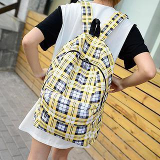 Plaid Canvas Backpack