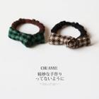Bow Houndstooth Hair Tie