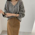 Woolen Oversize Cable-knit Sweater