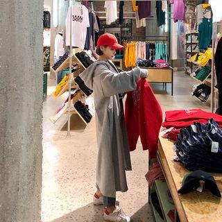 Long Cotton Hoodie With Sash