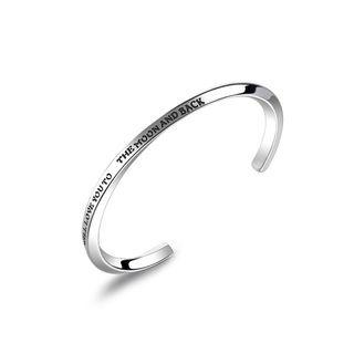 Fashion Simple Geometric Opening 316l Stainless Steel Bangle Silver - One Size