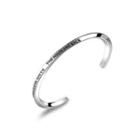 Fashion Simple Geometric Opening 316l Stainless Steel Bangle Silver - One Size