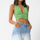 Ruched Cropped Halter Top