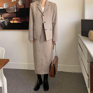 Woolen Formal H-line Long Skirt
