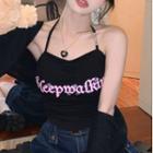 Halter Lettering Top / Short-sleeve T-shirt
