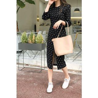 Polka-dot Midi Sheath Dress