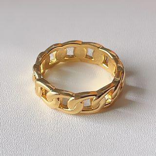 Chunky Chain Ring 942 - Gold - One Size