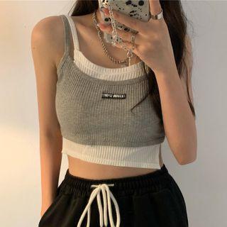 Mock Two-piece Tank Top Top