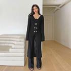 Double-breasted Maxi Cardigan