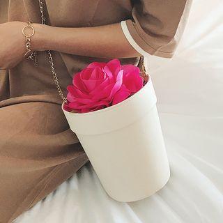 Flower Chain Strap Bucket Cross Bag