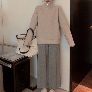 Half-zip Pullover / Wide-leg Pants