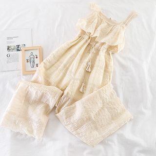 Ruffle-trim Wide-leg Playsuit