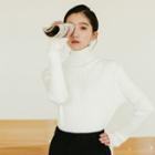 Mock-neck Ribbed Knit Sweater