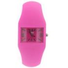 Rubber-effect Cuff Wrist Watch Pink - One Size