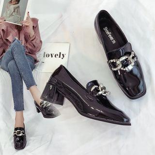 Chunky Heel Chain Loafers