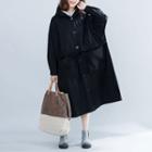 Hooded Trench Coat Black - One Size