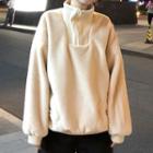Half-zip Fleece Sweatshirt Almond - One Size
