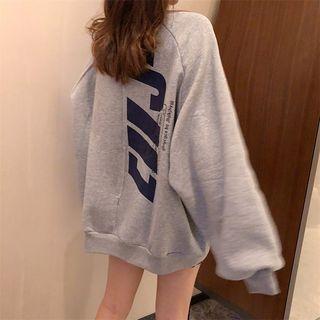 Printed Hoodie Gray - One Size