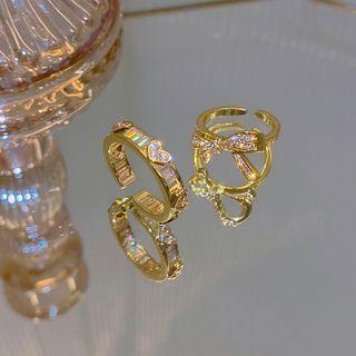 Rhinestone Ring / Set Of 2