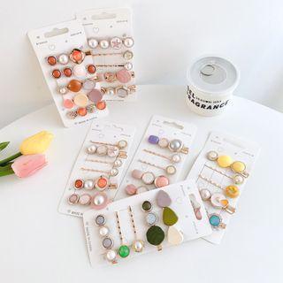Set : Retro Alloy / Acrylic / Faux Pearl Hair Pin (assorted Designs)