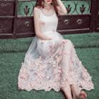 Butterfly Applique Sleeveless A-line Maxi Dress