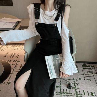 Set Of 2: Cold-shoulder Top + Jumpsuit