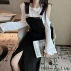 Set Of 2: Cold-shoulder Top + Jumpsuit