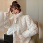 Buckled Furry Jacket Milky White - One Size