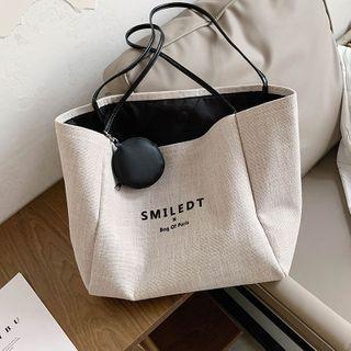 Lettering Linen Tote Bag
