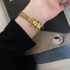 Layered Chain Buckled Bracelet Gold - One Size