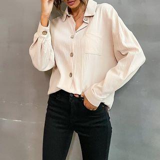 Plain Button-through Shirt