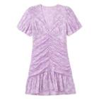 Short-sleeve Lace Ruffle Hem Mini Sheath Dress