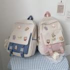 Two-tone Backpack / Bag Charm With Brooch