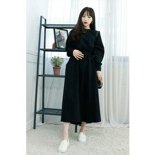 Petite Size Raglan Band-waist Long Dress