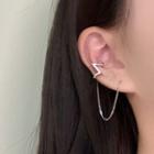 Rhinestone Heartbeat Ear Cuff 1 Pc - Silver - One Size